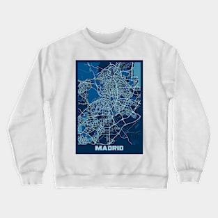 Madrid - Spain Peace City Map Crewneck Sweatshirt